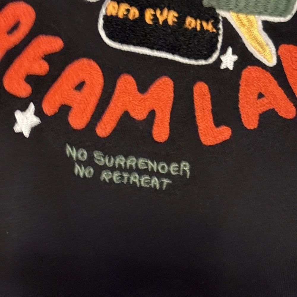 DREAMLAND Men’s Black Hoodie SZ M Embroidered Detail Patches No Surrender - Picture 9 of 14